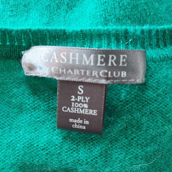 Charter Club Cashmere Emerald Green Sweater Size S - Picture 10 of 11